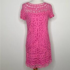 Lilly Pulitzer- Pink Dress with Crochet Overlay